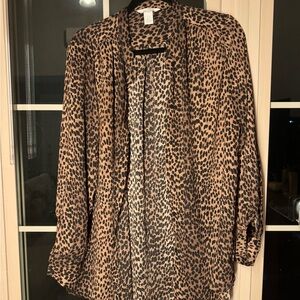 H&M Leopard Print Blouse - Brown and Black